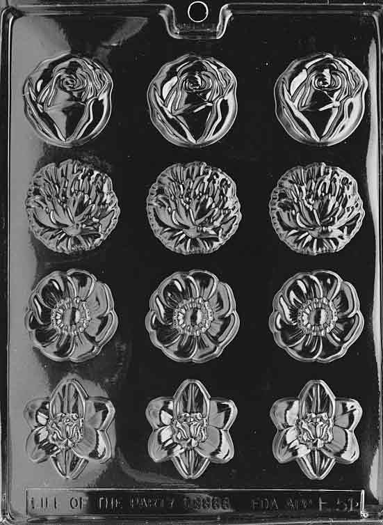 ROUND FLOWER MINTS Chocolate Candy Mold Craft Supply