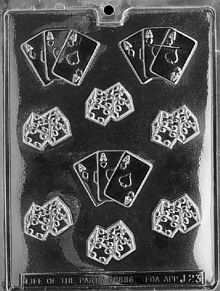 DICE WITH ACES Chocolate Candy Mold Craft Supply