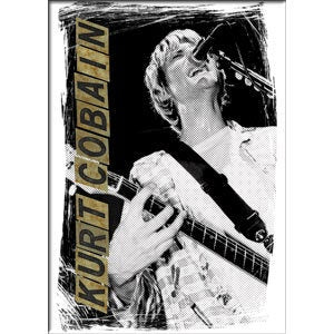 KURT COBAIN Playing Guitar Magnet for Refrigerators and Lockers - Nirvana Rock Band