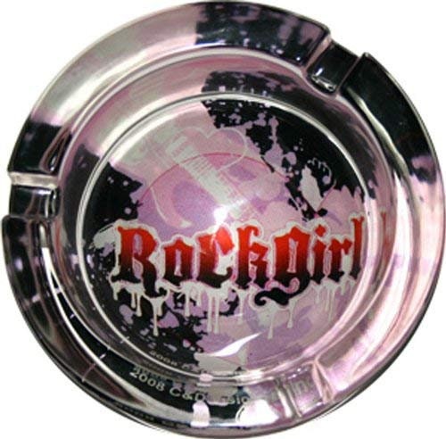 ROCK GIRL Glow In The Dark Ashtray - Pinback Badge Craft Supply