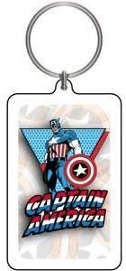 CAPTAIN AMERICA Double Sided Lucite Acrylic Keychain - Marvel Comics Keyring Keyfob Craft Supply
