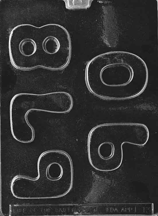 NUMBERS - 6, 7, 8, 9, 0 Chocolate Candy Mold