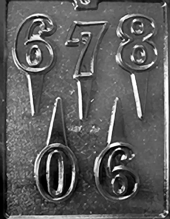 NUMBER 6-0 CAKE TOPPERS Chocolate Candy Mold
