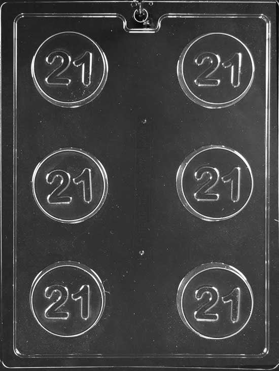 COOKIE MOLD #21 Number 21 Chocolate Candy Mold