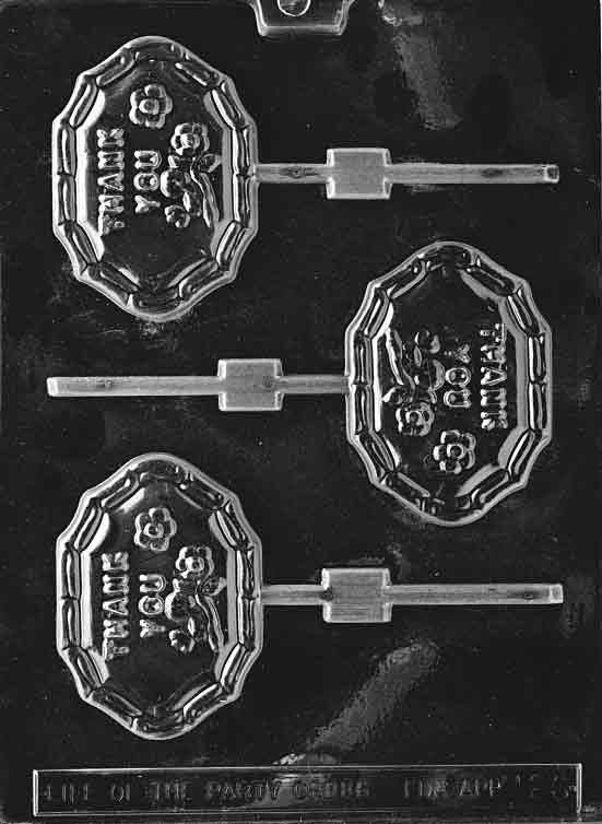 THANK YOU LOLLY Sucker Chocolate Candy Mold Craft Supply