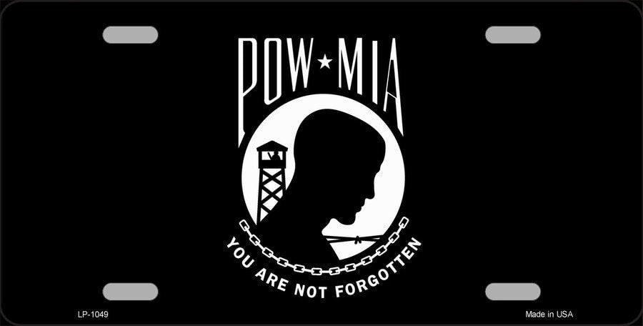 POW MIA Black Flag Metal License Plate