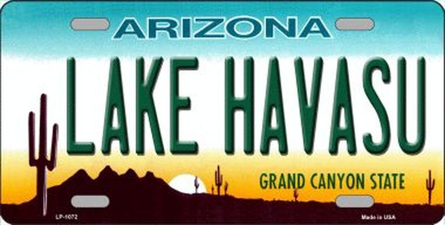 LAKE HAVASU ARIZONA State Background Metal License Plate Craft Supply