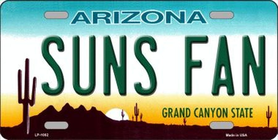 SUNS FAN ARIZONA State Background Metal License Plate