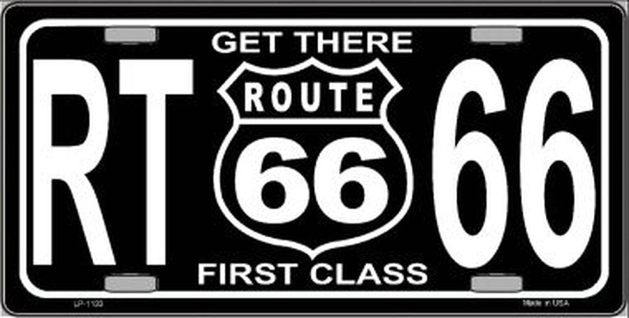 ROUTE 66 Get There First Class Metal License Plate Craft Supply