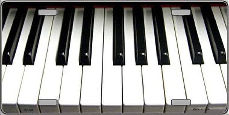 PIANO KEYBOARD KEYS Metal License Plate