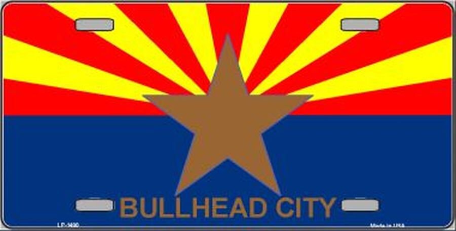 BULLHEAD CITY Arizona Metal License Plate Craft Supply