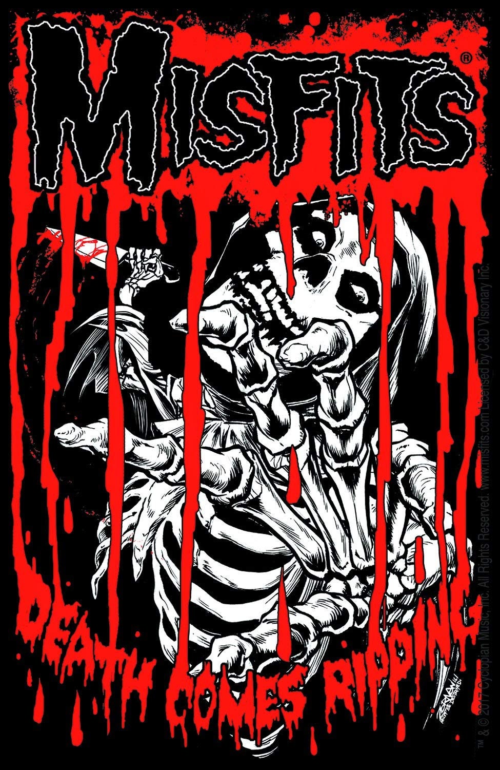 MISFITS Death Comes Ripping Sticker Decal - Rock Band
