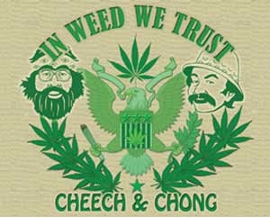 CHEECH CHONG In Weed We Trust Sticker Decal - Funny
