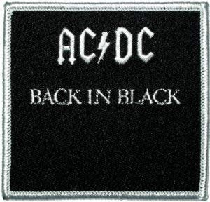 ACDC Back in Black Patch - Embroidered Rock Band Patch Applique