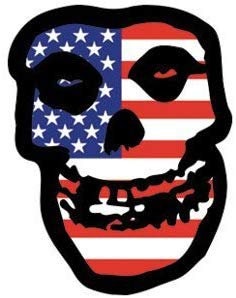 MISFITS Skull U.S. Flag Patch - Embroidered Rock Band Patch Applique Craft Supply