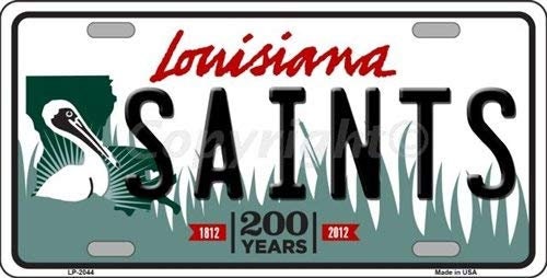 SAINTS Louisiana State Background Metal License Plate