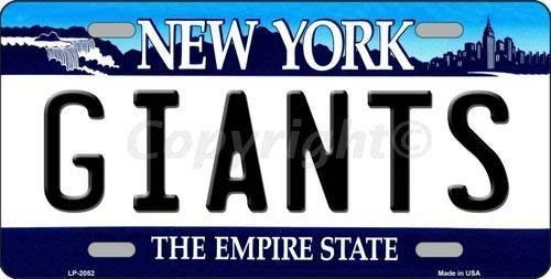 GIANTS New York State Background Metal License Plate Craft Supply