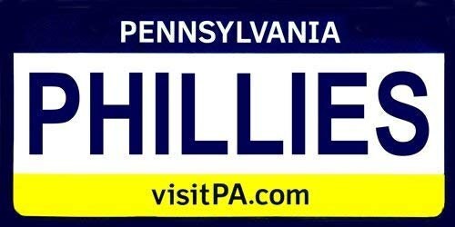 PHILLIES Pennsylvania State Background Metal License Plate