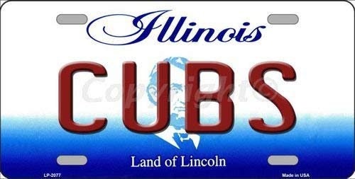 CUBS Illinois State Background Metal License Plate Craft Supply