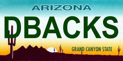 DBACKS Arizona State Background Metal License Plate