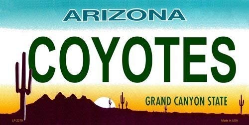 COYOTES Arizona State Background Metal License Plate Craft Supply