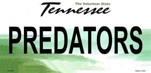 PREDATORS Tennessee State Background Metal License Plate