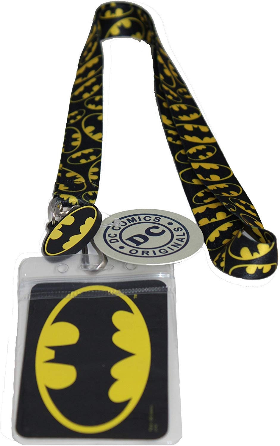 BATMAN Lanyard Key Chain ID Badge Holder With Charm - Keyring Keyfob Keychain Dc Comics
