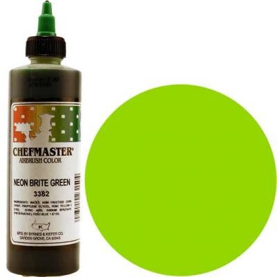 NEON GREEN Chefmaster Airbrush Color 9-Ounce - Custom Cake Cupcake Decorating Craft Supply