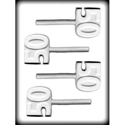 NUMBER 50 Sucker Hard Candy Mold -- Birthday Party Over The Hill