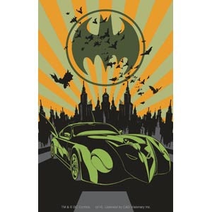 BATMAN Batmobile In Green Sticker Decal - Batman Gotham DC Comics
