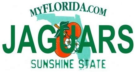JAGUARS Florida State Background Metal License Plate
