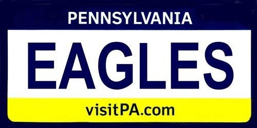 EAGLES Pennsylvania State Background Metal License Plate