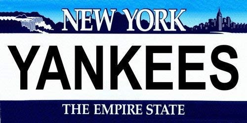 YANKEES New York State Background Metal License Plate Craft Supply