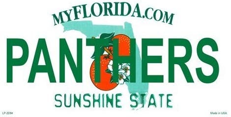 PANTHERS Florida State Background Metal License Plate