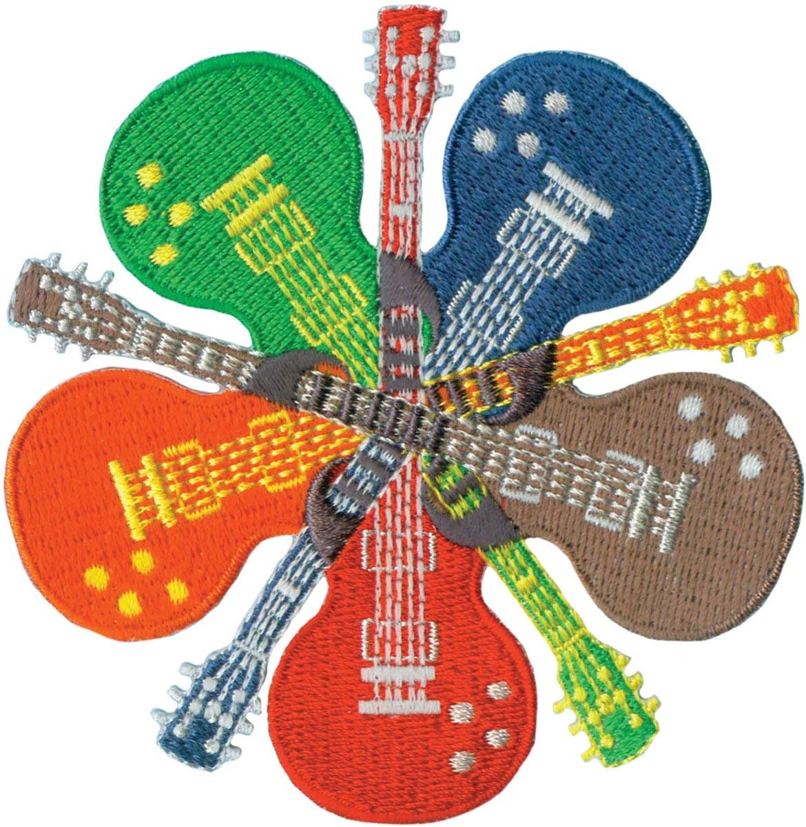 Music Themed Guitars Patch - Embroidered Patch Applique