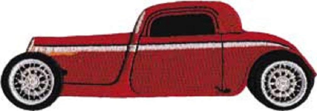 Red Roadster Car Culture Patch - Embroidered Patch Applique Hot Rod Craft Supply