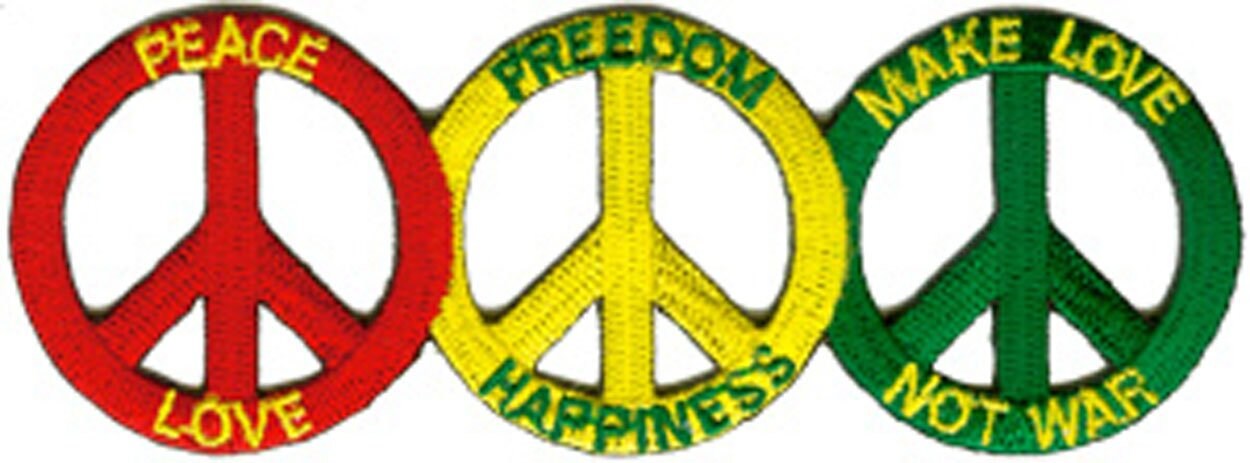 GLOBAL PEACE Patch - Peace Love Happiness Freedom Embroidered Patch Applique Craft Supply