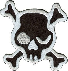 WINKING SKULL Patch - Skulls Embroidered Patch Applique