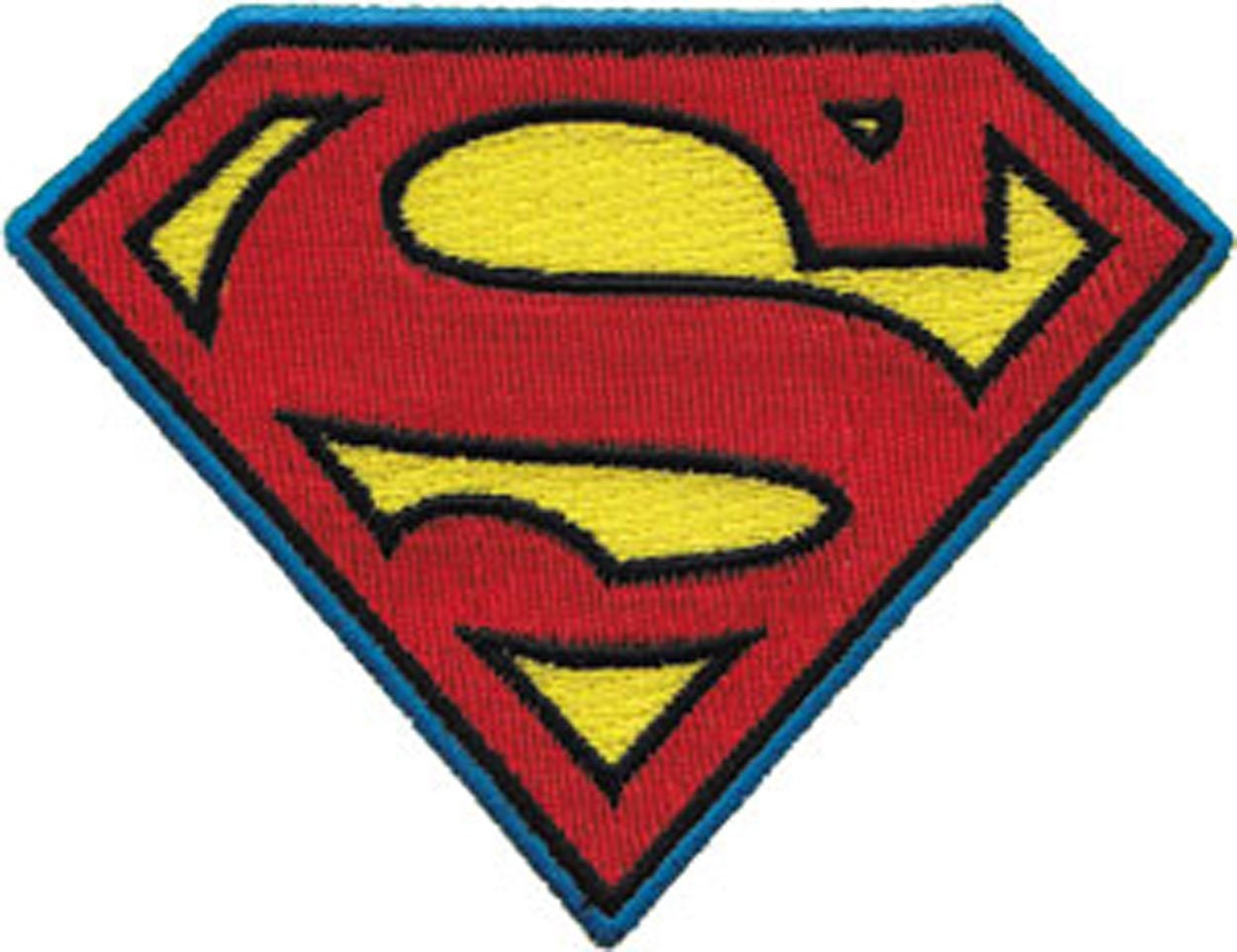 SUPERMAN Classic Shield Logo Patch - Embroidered Dc Comics Patch