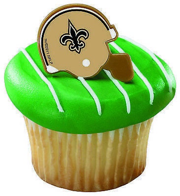12 NEW ORLEANS SAINTS Cupcake Rings Nfl Cake Toppers for Birthday Party Decoration
