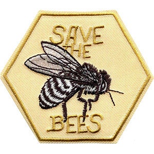 Save the Bees Honey Hive Patch - Embroidered Patch Applique
