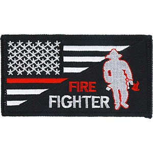 Firefighter American Flag Patch - Embroidered Patch Applique Craft Supply