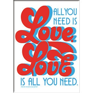 BEATLES John Lennon Paul McCartney All You Need Is Love Magnet for Refrigerators and Lockers - Rock Band