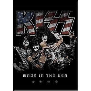 KISS Made in the USA Band Magnet for Refrigerators and Lockers - Rock Band