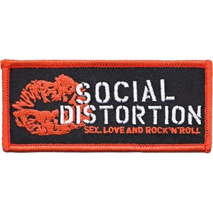 SOCIAL DISTORTION Lip Logo Patch - Embroidered Rock Band Patch Applique