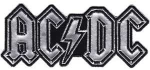 ACDC Chrome Logo Patch - Embroidered Rock Band Patch Applique