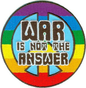LGBTQ Peace Sign War Is Not Answer Round Patch - Embroidered Patch Applique