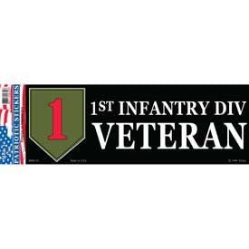 ARMY 1st INFANTRY DIVISION Veteran Bumper Sticker Decal - Veteran Vets Military Navy Marines Army Air Force Craft Supply