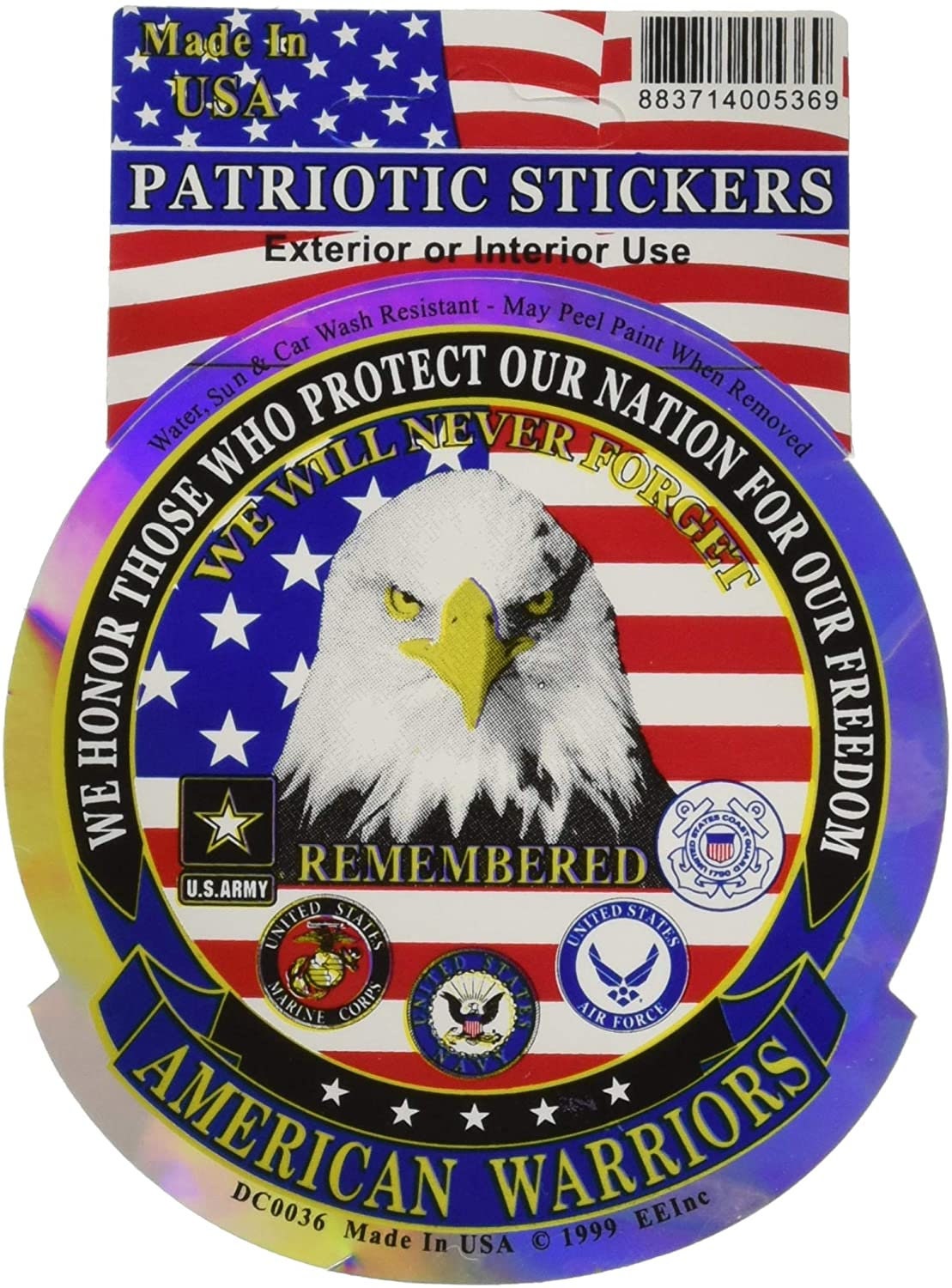 AMERICAN WARRIORS Sticker Decal - Veteran Vets Military Navy Marines Army Air Force