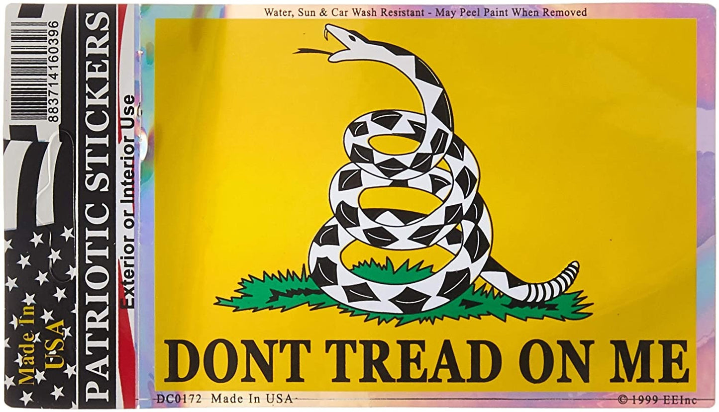 Dont Tread On Me Logo Sticker Decal - Patriotic American Military 2nd Amendment